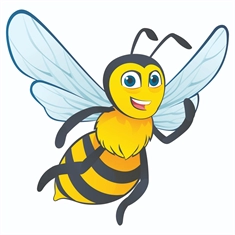 At the Farm Theme Bee Transparent Sticker